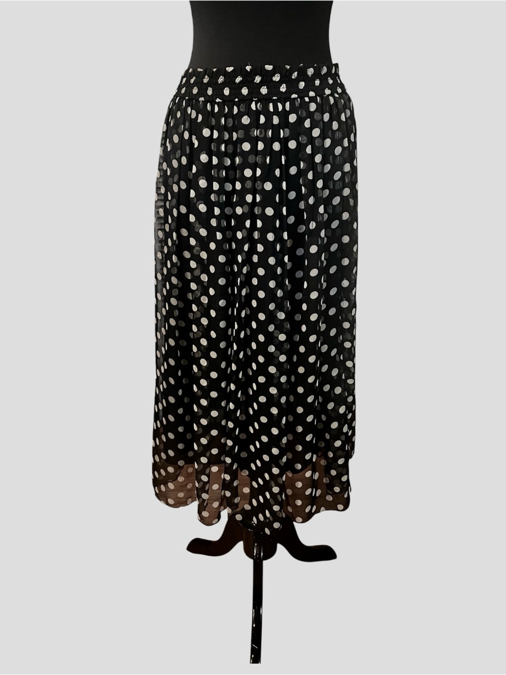POLKA DOT Sheer Goth Midi Skirt M L